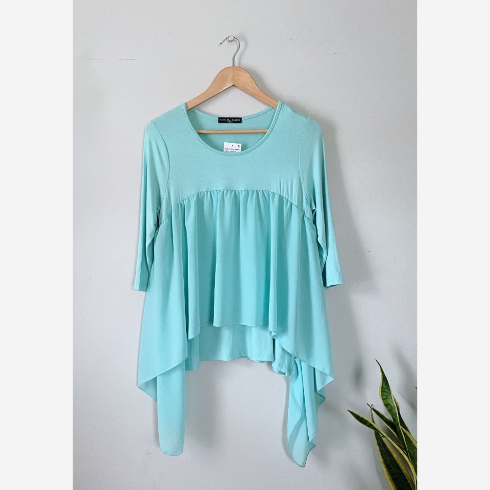 🔥 SALE Kim & Cami Seafoam Layered Blouse NWT Sz M